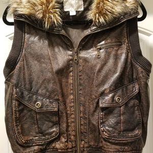 Faux leather vest